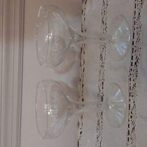 1970s Bride & Groom wedding toast glasses